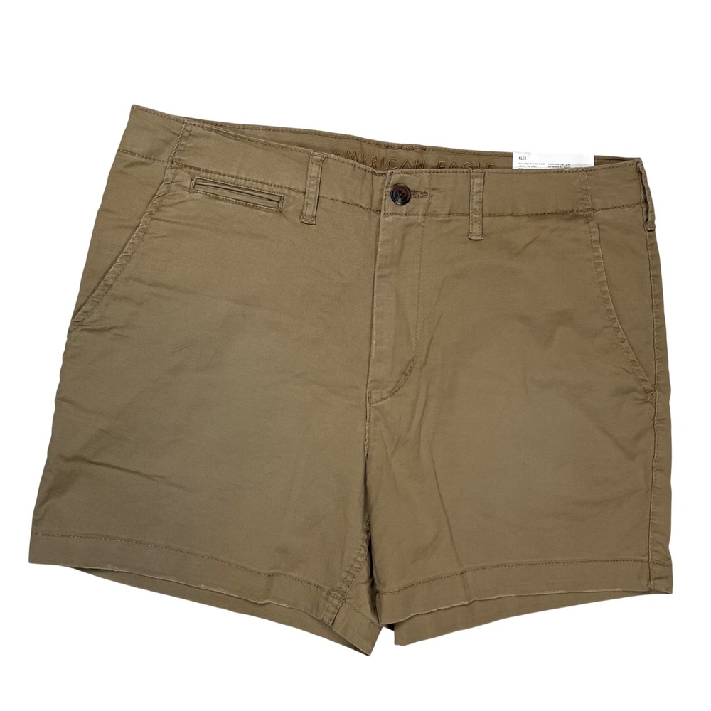 American Eagle Outfitters Olive Tan Flat-Front Men’s Shorts